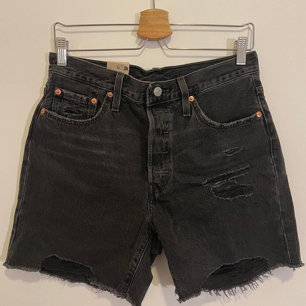 Levi's 501 black denim shorts, new with tag #denimshorts
